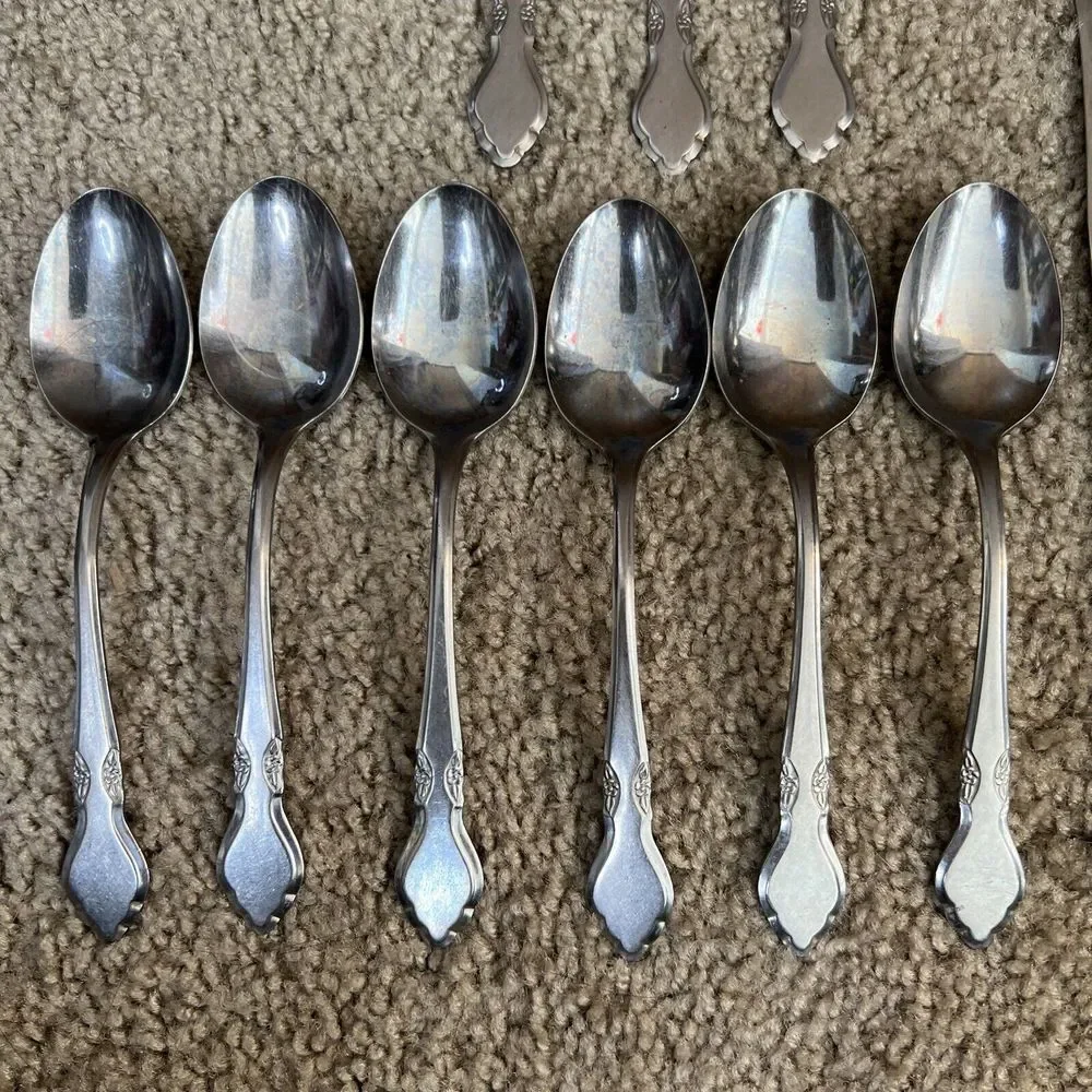lot-14 Vtg  Flatware Spoons‎ Knives Forks Japan Northland Stainless